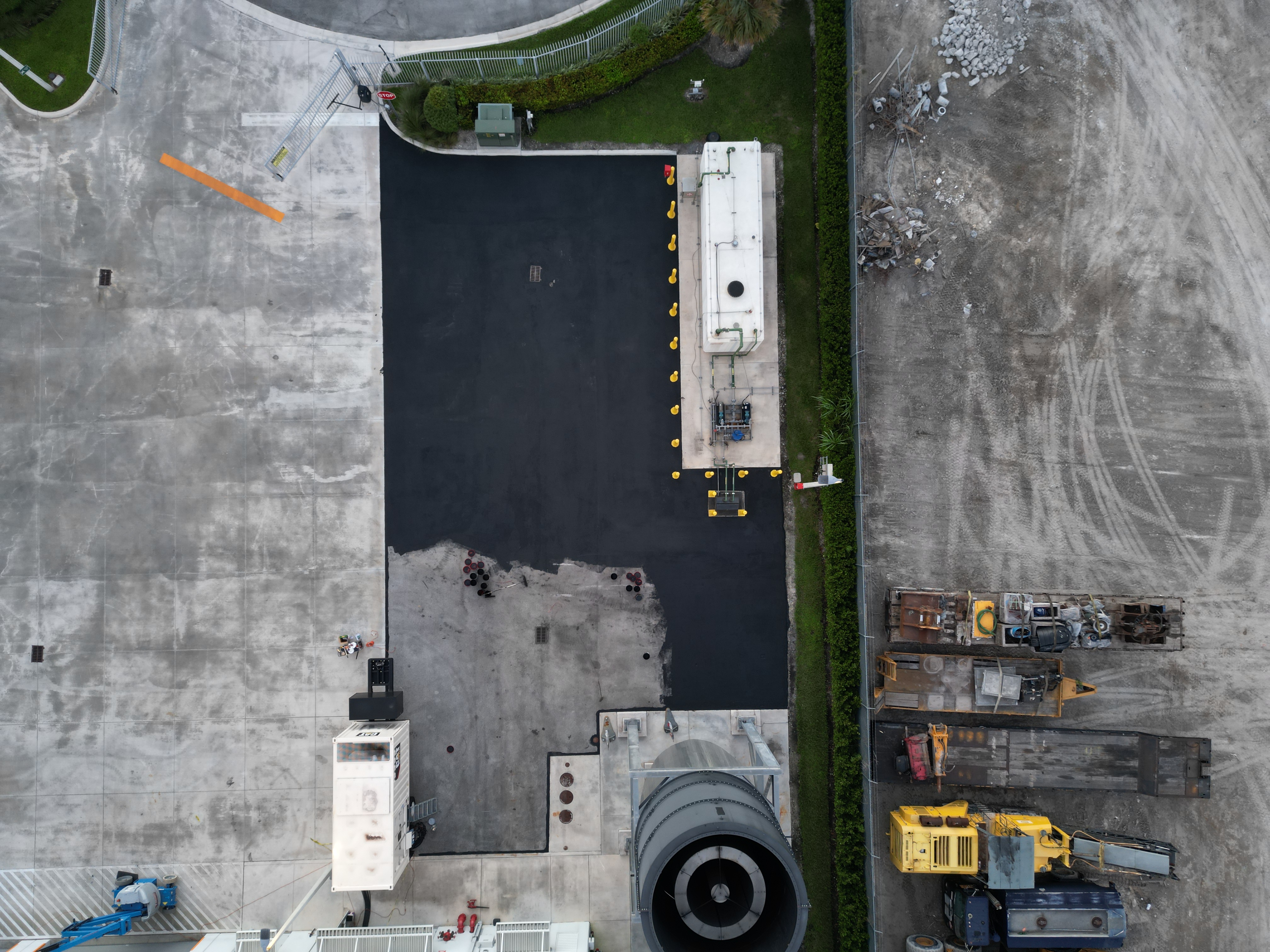 Aerial view of commercial aviation facility — roofing and site improvement, Miami-Dade County