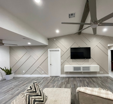 Residential renovation living room — Coral Springs residence, Broward County